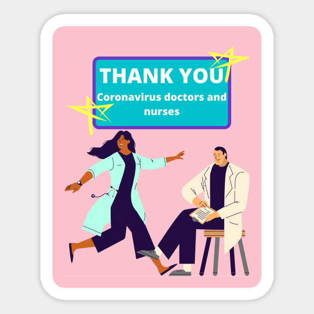 Thank you Coronavirus helpers Sticker by Doodle.Bug.Tees